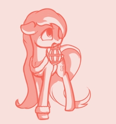Size: 1224x1300 | Tagged: safe, artist:freeedon, fluttershy, pony, g4, clothes, female, lantern, looking away, looking up, monochrome, mouth hold, sketch, solo