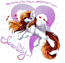 Size: 1186x1161 | Tagged: safe, artist:serenity, oc, oc only, oc:serenity, pegasus, pony, cutie mark, female, fluffy, heart, mare, solo, speedpaint, speedpaint available