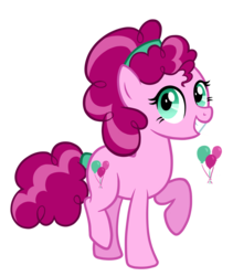 Size: 1152x1368 | Tagged: safe, artist:thecheeseburger, pinkie pie, oc, oc only, oc:rosie tart, earth pony, pony, alternate universe, female, mare, simple background, solo, transparent background