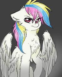 Size: 768x960 | Tagged: safe, artist:moonabelle, oc, oc only, oc:firework, pegasus, pony, female, magical lesbian spawn, mare, offspring, parent:firefly, parent:surprise, parents:fireprise, solo
