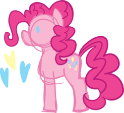 Size: 1600x1460 | Tagged: safe, artist:pansyseed, pinkie pie, earth pony, pony, g4, female, heart, simple background, sketch, solo, transparent background