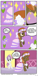 Size: 2000x4000 | Tagged: safe, artist:nekoirza, button mash, sweetie belle, earth pony, pony, unicorn, g4, ..., blushing, clothes, comic, crossdressing, dress