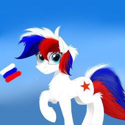 Size: 894x894 | Tagged: safe, artist:g-gord, oc, oc only, oc:marussia, earth pony, pony, nation ponies, ponified, russia, russian, solo