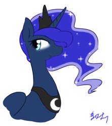 Size: 3506x3958 | Tagged: safe, artist:akainu_pony, princess luna, alicorn, pony, g4, female, high res, signature, simple background, solo, white background