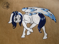 Size: 2592x1944 | Tagged: safe, artist:fluffyjacky, oc, oc only, pegasus, pony, female, mare, solo, traditional art