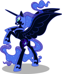 Size: 1528x1800 | Tagged: safe, artist:seahawk270, nightmare moon, pony, g4, fan series, female, guardians of harmony, rearing, solo, toy, toy interpretation