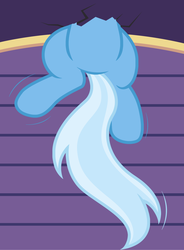 Size: 1236x1682 | Tagged: safe, artist:badumsquish, derpibooru exclusive, trixie, pony, unicorn, g4, belly, featureless crotch, female, hole, kicking, roof, silly, silly pony, solo, stuck, trixie's wagon, wiggling