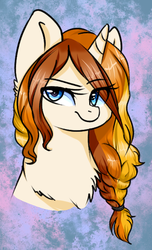 Size: 513x841 | Tagged: safe, artist:moonabelle, oc, oc only, pony, unicorn, bust, portrait, solo