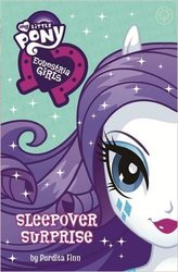 Size: 328x499 | Tagged: safe, rarity, equestria girls, g4, my little pony: equestria girls: twilight's sparkly sleepover surprise, book, book cover, box art, cover, equestria girls logo, female, lipstick, merchandise, my little pony logo, perdita finn, ponied up, solo, united kingdom