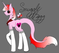 Size: 1024x921 | Tagged: safe, artist:anxiouslilnerd, oc, oc only, oc:snuggle bugg, classical unicorn, pony, unicorn, clothes, cloven hooves, horn, leonine tail, long tail, male, reference sheet, scarf, socks, solo, stallion, unshorn fetlocks