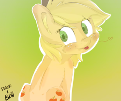 Size: 3000x2521 | Tagged: safe, artist:bow2yourwaifu, artist:dbleki, applejack, cat, pony, g4, adorable face, cheek fluff, chibi, collaboration, cute, cutie mark, ear fluff, eye contact, female, fluffy, freckles, hat, high res, jackabetes, looking at each other, looking back, solo, tongue out, waifu