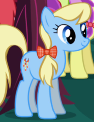 Size: 342x441 | Tagged: safe, screencap, apple cider (g4), earth pony, pony, friendship is magic, g4, apple family member, bow, cropped, female, hair bow, mare, solo
