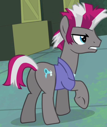 Size: 358x426 | Tagged: safe, screencap, blow dry, earth pony, pony, g4, power ponies (episode), butt, captain, cropped, henchmen, male, plot, raised hoof, solo, stallion
