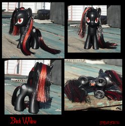 Size: 1194x1206 | Tagged: safe, artist:lonewolf3878, oc, oc only, black widow, spider, brushable, customized toy, irl, photo, red and black oc, toy