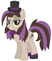 Size: 1632x1893 | Tagged: safe, artist:thebowtieone, oc, oc only, oc:bowtie, earth pony, pony, bowtie, female, hat, mare, simple background, solo, top hat, transparent background