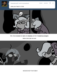 Size: 666x884 | Tagged: safe, artist:egophiliac, princess luna, oc, oc:imogen, oc:pebbl, changeling, changeling queen, moonstuck, g4, cartographer's cap, changeling oc, changeling queen oc, female, filly, grayscale, hat, hole, marauder's mantle, monochrome, moon roc, woona, woonoggles, younger