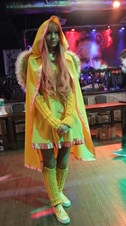 Size: 2912x5184 | Tagged: safe, fluttershy, queen chrysalis, human, g4, clothes, converse, cosplay, costume, hearth's warming eve, high res, irl, irl human, photo, plushie, shoes