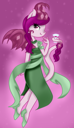 Size: 374x644 | Tagged: safe, artist:purpleloverpony, oc, oc only, oc:magenta mayhem, succubus, anthro, plantigrade anthro, alcohol, solo, wine, wine glass