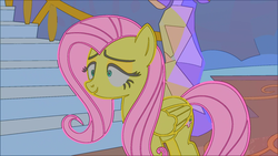 Size: 1920x1080 | Tagged: safe, edit, edited screencap, screencap, fluttershy, pony, every little thing she does, g4, female, fiducia compellia, hypnoshy, hypnosis, hypnotized, solo, twilight's castle