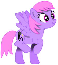 Size: 841x932 | Tagged: safe, artist:toyminator900, oc, oc only, oc:melody notes, pegasus, pony, raised hoof, scrunchy face, simple background, solo, transparent background, wings