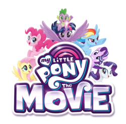 Size: 1838x1819 | Tagged: safe, edit, fluttershy, pinkie pie, rainbow dash, rarity, spike, starlight glimmer, twilight sparkle, alicorn, pony, g4, my little pony: the movie, background pony applejack, logo, op is a duck, op is trying to start shit, shitposting, simple background, twilight sparkle (alicorn), white background