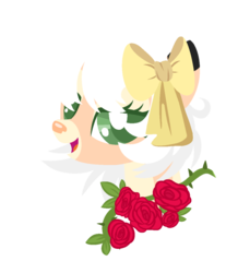 Size: 1024x1119 | Tagged: safe, artist:cinna-swirl, oc, oc only, deer, base used, bow, flower, lineless, ribbon, rose