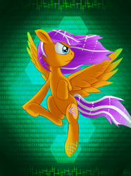 Size: 873x1175 | Tagged: safe, artist:jphyperx, oc, oc only, oc:digidrop, pegasus, pony, abstract background, flying, solo