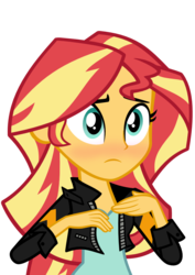 Size: 595x842 | Tagged: safe, sunset shimmer, equestria girls, g4, my little pony equestria girls: friendship games, .svg available, blushing, female, simple background, solo, svg, transparent background, vector