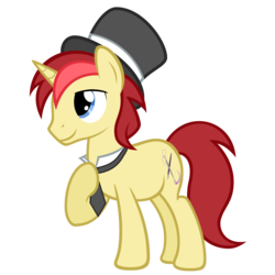 Size: 3000x3000 | Tagged: safe, artist:ashidaru, oc, oc only, oc:ace artistry, pony, unicorn, bronies.de, hat, high res, necktie, simple background, solo, top hat, transparent background