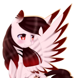 Size: 1886x1939 | Tagged: safe, artist:clefficia, oc, oc only, oc:taiga, pegasus, pony, colored wings, female, mare, multicolored wings, simple background, solo, transparent background