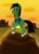 Size: 1361x1901 | Tagged: safe, artist:b-cacto, oc, oc only, oc:cactus needles, earth pony, pony, beard, desert, facial hair, glasses, mesa, mole, moustache, solo, sunset, unshorn fetlocks