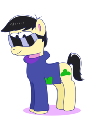 Size: 2000x3000 | Tagged: safe, artist:saveraedae, pony, crossover, high res, karamatsu, looking at you, osomatsu-san, ponified, simple background, solo, style emulation, sunglasses, transparent background