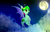 Size: 898x573 | Tagged: safe, artist:renathesnakecharmers, oc, oc only, pony, bat wings, female, heart eyes, mare, moon, solo, wingding eyes