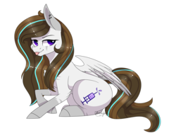 Size: 2520x1963 | Tagged: safe, artist:ohhoneybee, oc, oc only, oc:indigo dash, pegasus, pony, female, mare, simple background, solo, tongue out, transparent background