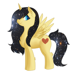 Size: 2143x2153 | Tagged: safe, artist:miss-cats, oc, oc only, alicorn, pony, alicorn oc, female, galaxy mane, high res, mare, simple background, solo, white background