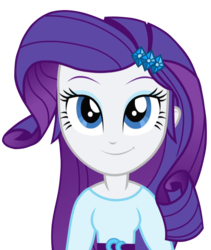 Size: 860x1019 | Tagged: safe, artist:stacyhirano34, rarity, equestria girls, g4, belt, blouse, clothes, elbowed sleeves, female, hair, hairpin, happy, makeup, simple background, smiling, solo, teenager, top, transparent background, vector