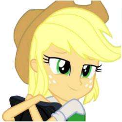 Size: 402x402 | Tagged: safe, artist:stacyhirano34, applejack, equestria girls, g4, female, not a vector, simple background, solo, white background