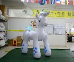 Size: 1177x984 | Tagged: safe, double diamond, earth pony, inflatable pony, g4, bootleg, hongyi, indoors, inflatable, inflatable earth pony, inflation valve, irl, male, opaque inflatable, photo, seams, stallion, standing