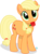 Size: 2005x2717 | Tagged: safe, artist:arifproject, applejack, earth pony, pony, g4, apple, cute, female, food, hatless, high res, jackabetes, looking at you, missing accessory, nom, obligatory apple, simple background, solo, transparent background, vector