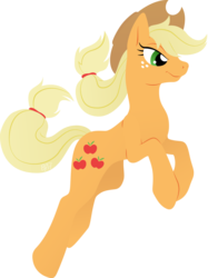 Size: 900x1201 | Tagged: safe, artist:gracewolf, applejack, pony, g4, female, jumping, lineless, simple background, solo, transparent background