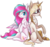 Size: 932x869 | Tagged: safe, artist:doekitty, oc, oc only, oc:bloody cupcake, oc:mechanical soul, cyborg, pegasus, pony, unicorn, amputee, female, mare, prosthetics, raised hoof, simple background, sitting, transparent background