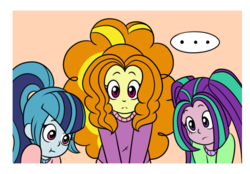 Size: 754x525 | Tagged: safe, artist:goddessgoodra, artist:tenebrisdawn, artist:tenebrisdawnmlp, adagio dazzle, aria blaze, sonata dusk, equestria girls, g4, ..., bedazzled, comic