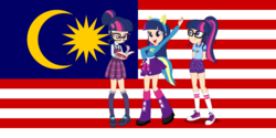 Size: 2800x1400 | Tagged: artist needed, safe, edit, vector edit, sci-twi, twilight sparkle, equestria girls, g4, my little pony equestria girls: friendship games, my little pony equestria girls: legend of everfree, book, boots, clothes, converse, crystal prep academy uniform, high heel boots, human coloration, malaysia, multeity, school uniform, shoes, sneakers, socks, triality, trio, twolight, vector, wondercolts uniform