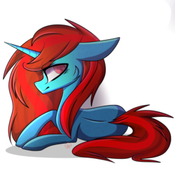 Size: 2048x2048 | Tagged: safe, artist:umiimou, oc, oc only, oc:mad bolt, pony, unicorn, female, high res, mare, prone, simple background, solo, transparent background