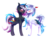 Size: 2929x2241 | Tagged: safe, artist:huirou, oc, oc only, alicorn, pegasus, pony, blushing, colored wings, female, high res, looking at each other, male, mare, multicolored wings, simple background, stallion, transparent background