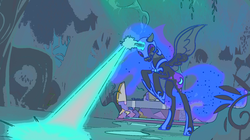 Size: 1914x1074 | Tagged: safe, edit, edited screencap, screencap, nightmare moon, pony, g4, the cutie re-mark, cutie map, everfree forest, female, magic, rearing, solo
