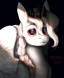 Size: 2000x2400 | Tagged: safe, artist:pessadie, oc, oc only, pegasus, pony, braid, female, high res, horns, mare, solo