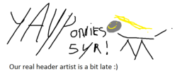 Size: 807x350 | Tagged: safe, artist:yaymuffins, derpy hooves, pegasus, pony, g4, c:, female, mare, simple background, solo, stick figure, stylistic suck, white background, yayponies