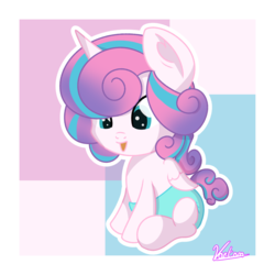 Size: 1280x1280 | Tagged: safe, artist:vaetan, princess flurry heart, alicorn, pony, g4, baby, baby pony, cute, diaper, female, flurrybetes, open mouth, simple background, sitting, smiling, solo