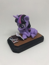 Size: 3024x4032 | Tagged: safe, artist:cadmiumcrab, twilight sparkle, pony, g4, book, bookhorse, high res, irl, photo, reading, sculpture, solo, that pony sure does love books, traditional art